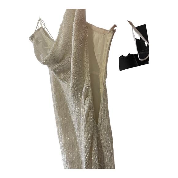 Retrofete Katya Maxi Dress Sequin Embellished Moonglow Bridal Wedding Gown Sz M - Picture 6 of 15